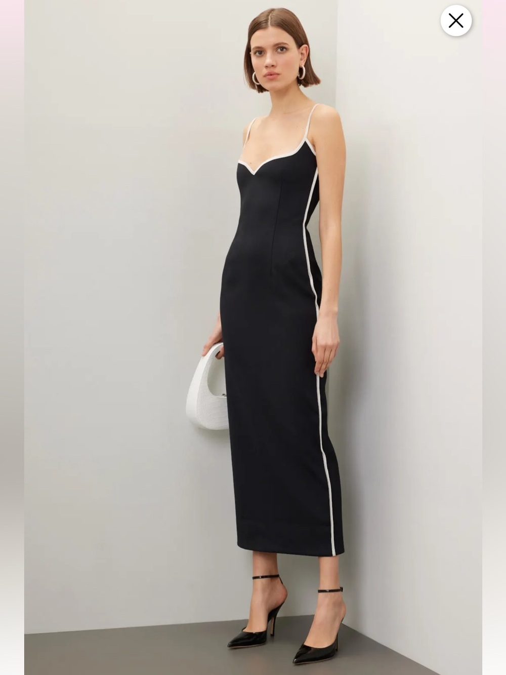 Paris Georgia Heart Dress Black and White Midi Size Large NWT